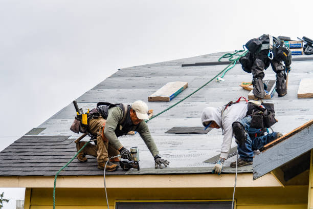 Professional Gutter Installation technician working in Leroy, IN